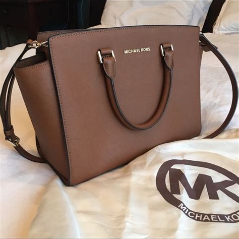 camel colored michael kors selma bag|Michael Kors large selma bag.